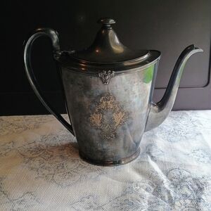 Vintage Silver-Tone Decorative Teapot - Gray